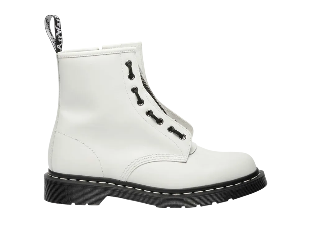 Dr.Martens 1460 Zip White Stitch 8-Eye Boots "White" (Japan Exclusive)