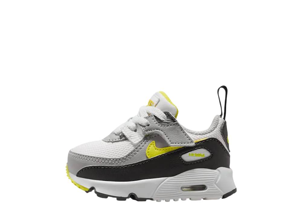 ナイキ TD エアマックス90 イージーオン "オフホワイト/スモークグレー/ソニックイエロー" (キッズ)