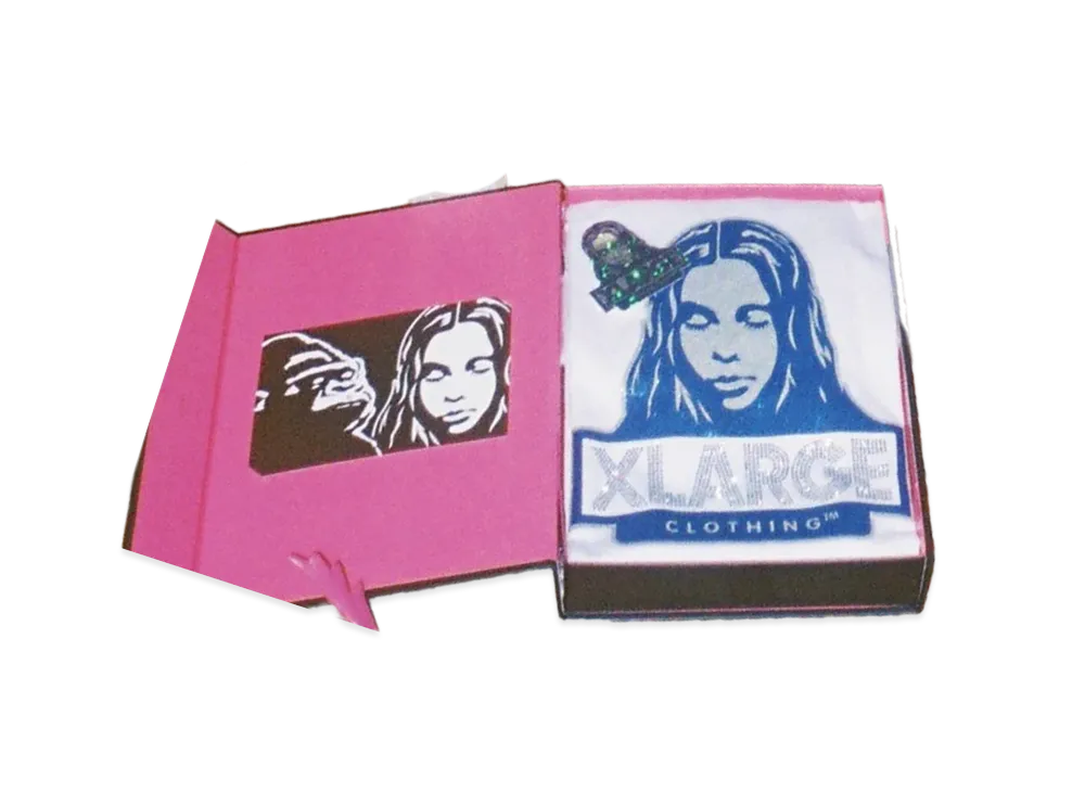 XLARGE x X-girl Glitter And Rhinestone Xlxg Face S/S Tee Limited Box "White"