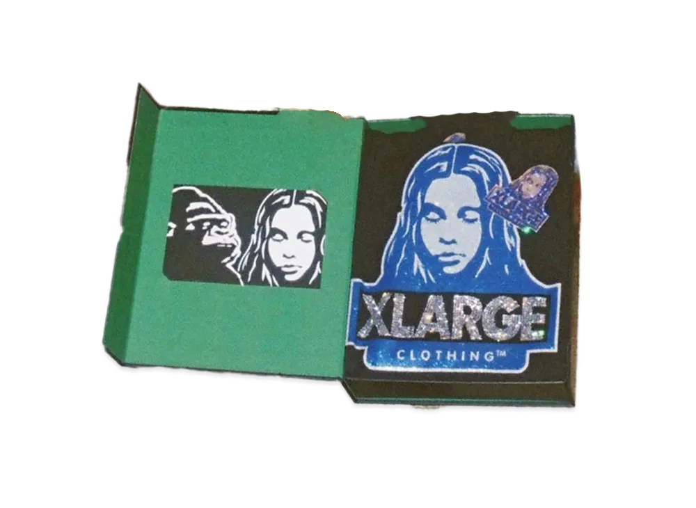 XLARGE x X-girl Glitter And Rhinestone Xlxg Face S/S Tee Limited Box "Black"