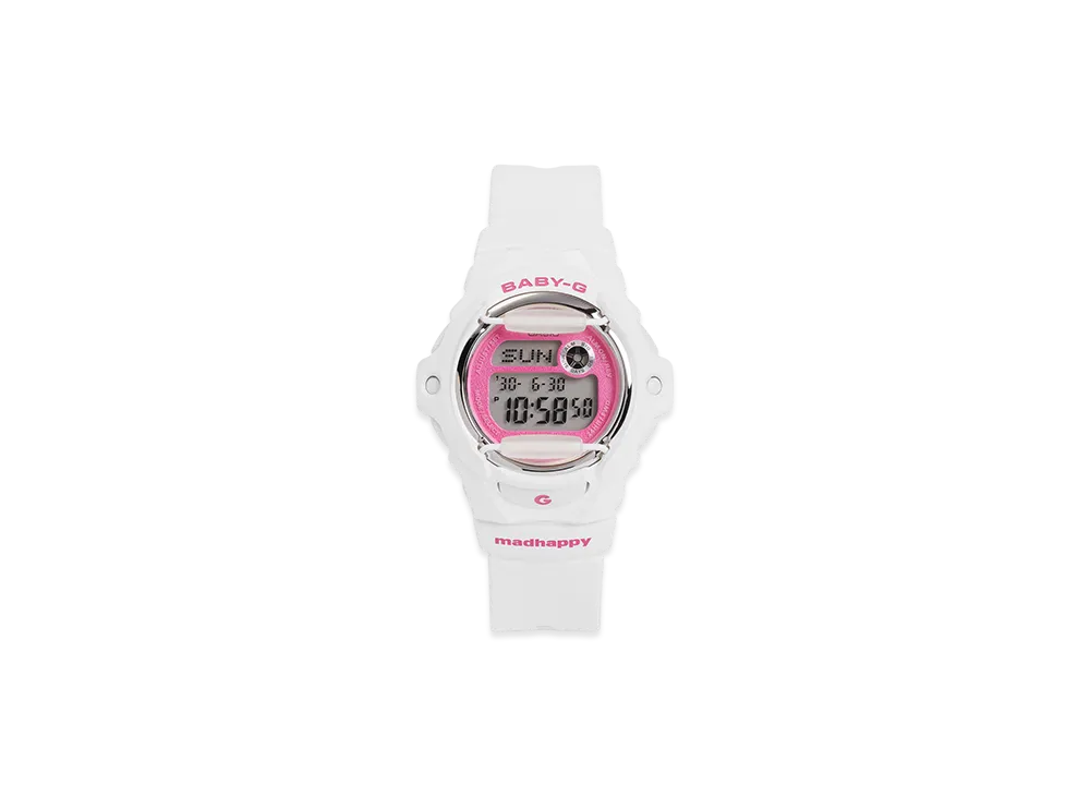 マッドハッピー x カシオ Gショック ベビーG BG-169MH-7 "ホワイト/ピンク"