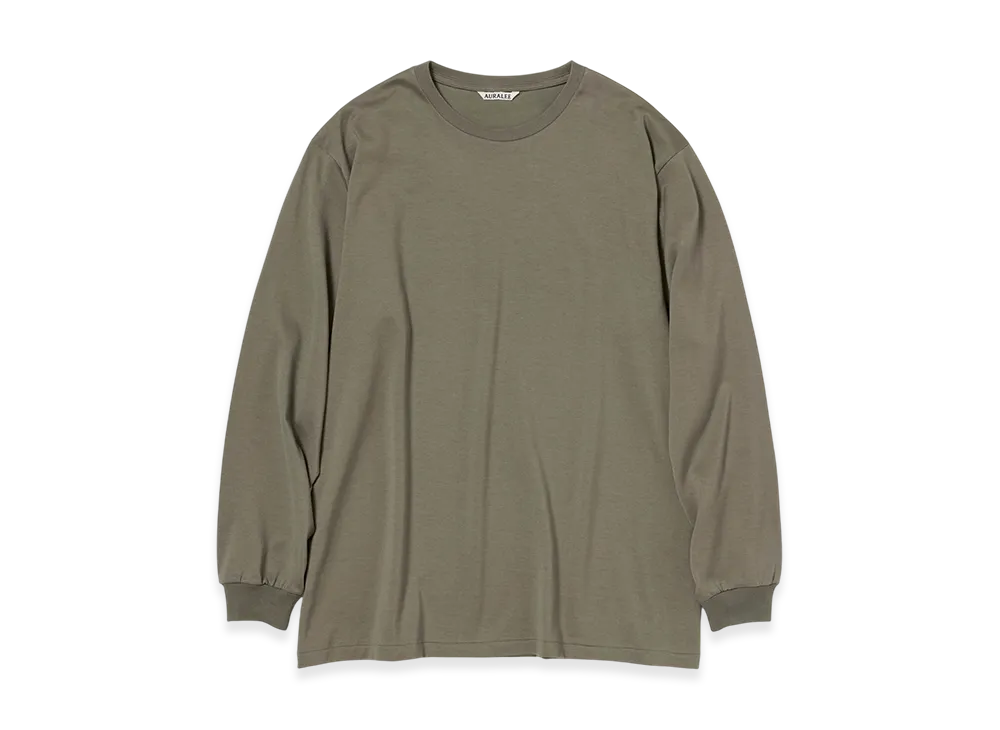AURALEE Luster Plaiting L/S Tee "Khaki"