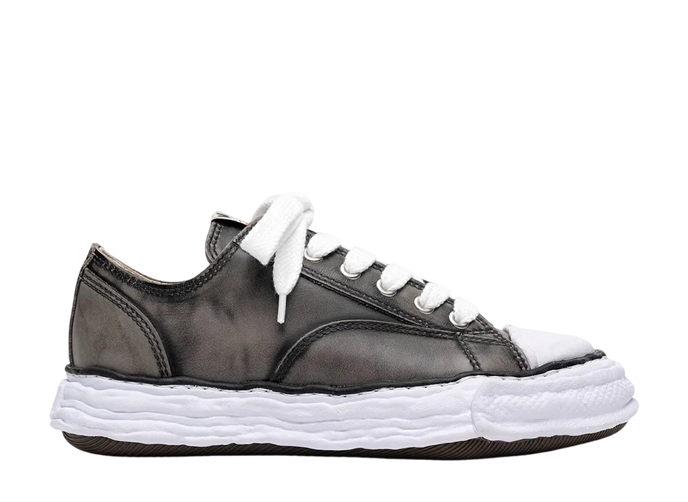 メゾンミハラヤスヒロ ピーターソン23 オリジナルソール ヴィンテージ エフェクト レザー ローカットスニーカー "ブラック" (A16FW725)