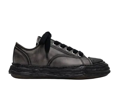 Maison MIHARA YASUHIRO PETERSON23 OG Sole Vintage Leather Effect Low-top Sneaker "Black/Black"