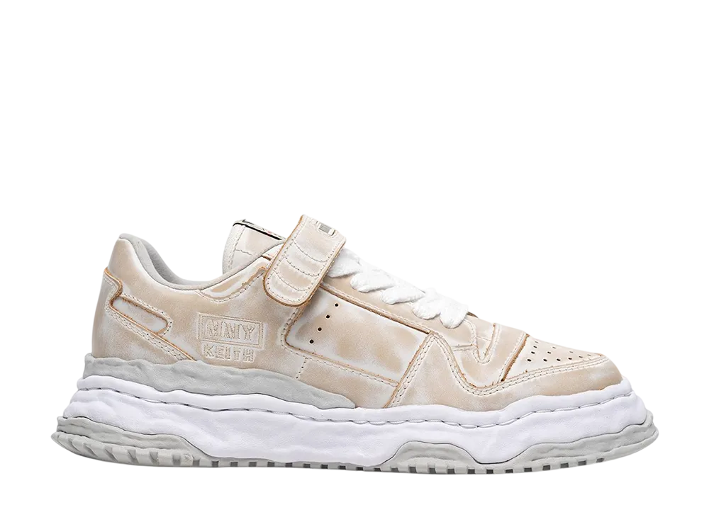 メゾンミハラヤスヒロ キース オリジナルソール ヴィンテージ エフェクト レザーローカットスニーカー "ホワイト" (A16FW715)