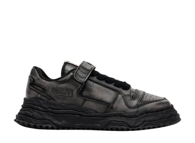 Maison MIHARA YASUHIRO KEITH OG Sole Vintage Leather Effect Low-top Sneaker "Black/Black"