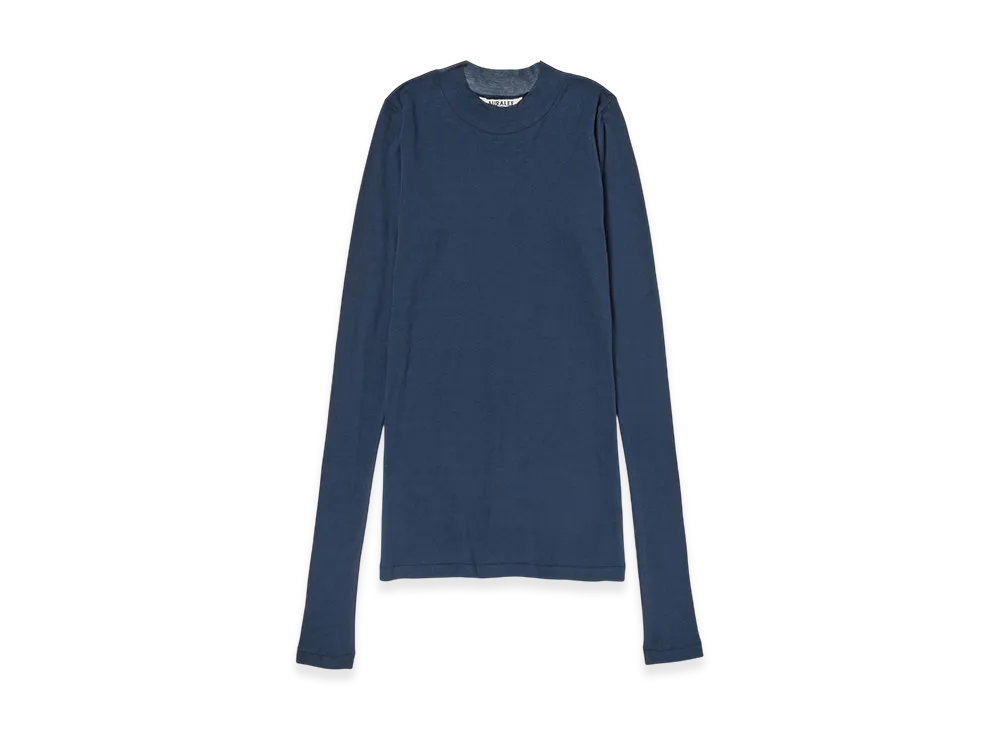 AURALEE Super High Gauge Sheer Rib L/S Tee "Navy"