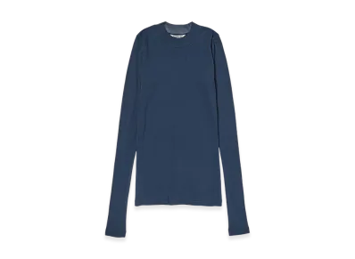 AURALEE Super High Gauge Sheer Rib L/S Tee "Navy"