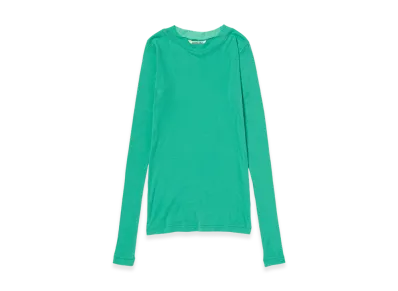 AURALEE Super High Gauge Sheer Rib L/S Tee "Jade Green"