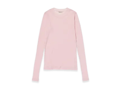 AURALEE Super High Gauge Sheer Rib L/S Tee "Light Pink"