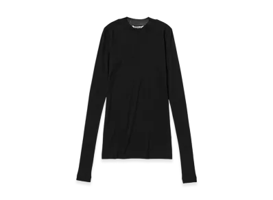 AURALEE Super High Gauge Sheer Rib L/S Tee "Black"