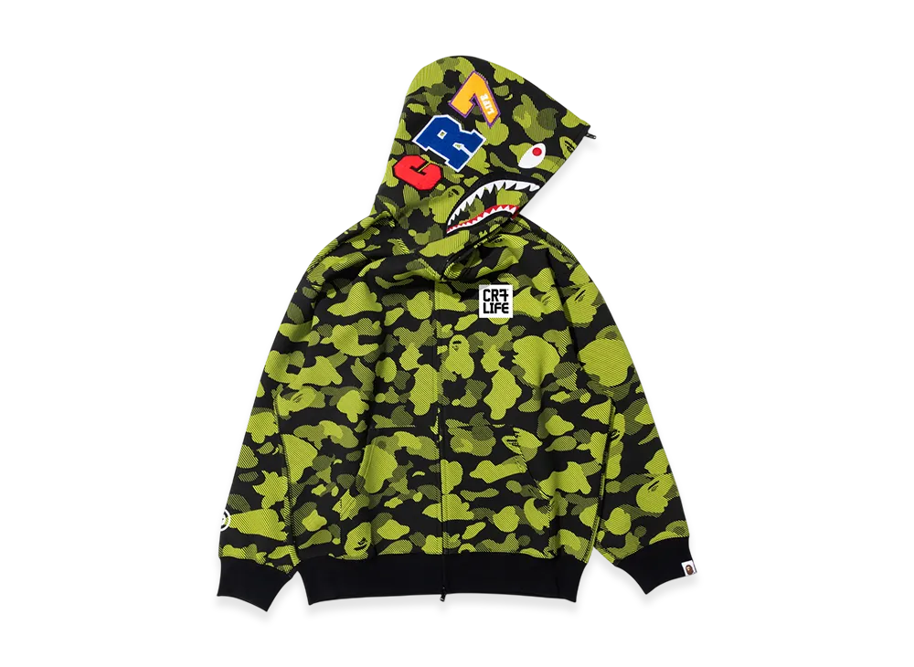 A BATHING APE x Cristiano Ronaldo CR7 Logo Relaxed Fit Shark Full Zip Hoodie "Green"