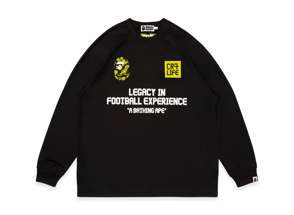A BATHING APE x Cristiano Ronaldo CR7 Multi Logo Poly Relaxed Fit Ls Football Jersey "Black"
