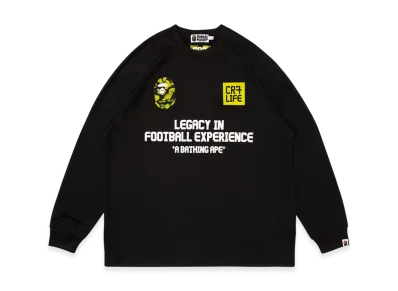 A BATHING APE x Cristiano Ronaldo CR7 Multi Logo Poly Relaxed Fit Ls Football Jersey "Black"