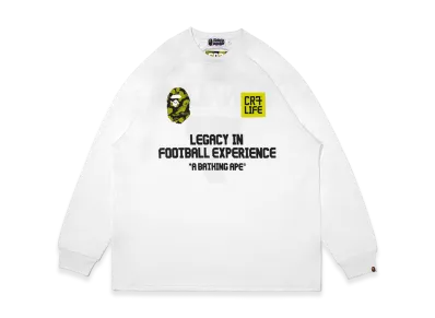 A BATHING APE x Cristiano Ronaldo CR7 Multi Logo Poly Relaxed Fit Ls Football Jersey "White"