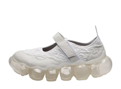 grounds Women's JEWELRY MARY JANE "White Wrinkle/Clear"