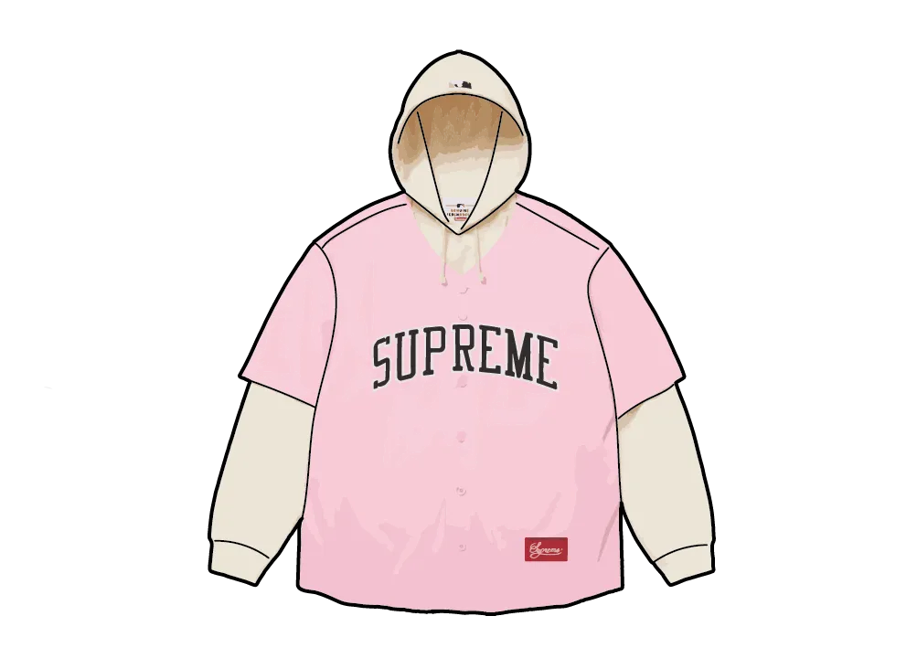 Supreme x Chicago White Sox Hooded Baseball Jersey "Light Pink"