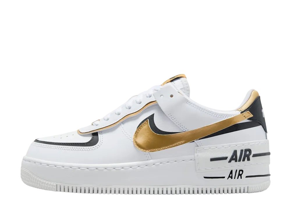 Nike Women's Air Force 1 Shadow "White/Black/Metallic Gold"