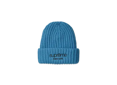 Supreme Classic Logo Chunky Ribbed Beanie "Light Blue" (24FW)