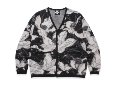 APHRODITEGANG GAKKIN x BUDSPOOL Ukirenge Jacquard Mohair Knit Cardigan "Black"