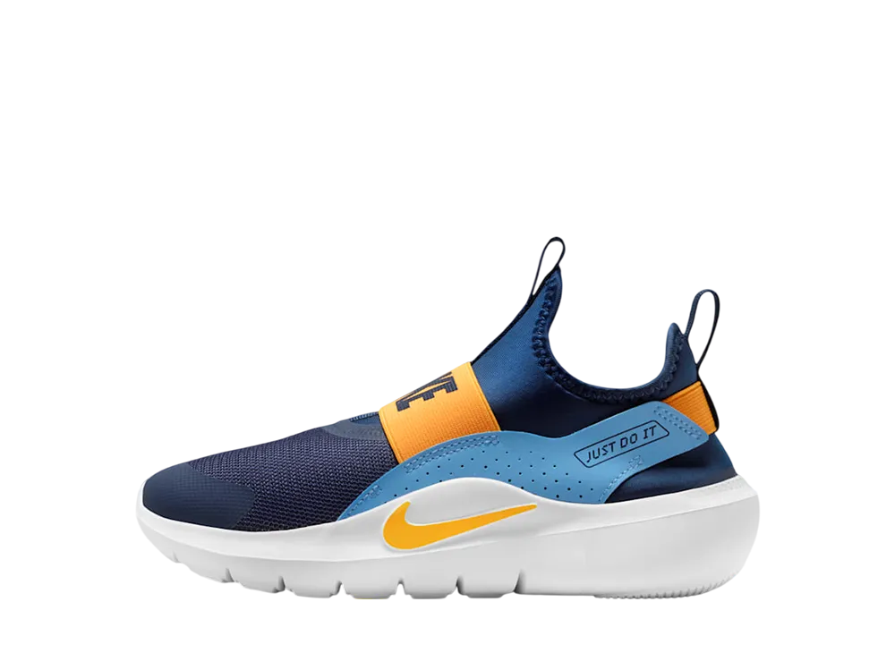 ナイキ GS フレックスランナー4 "ミッドナイトネイビー/ユニバーシティブルー/ホワイト/レーザーオレンジ" (キッズ)