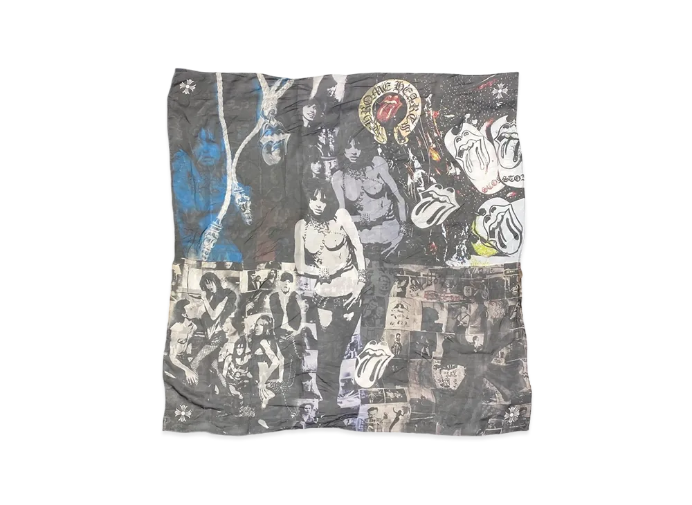 クロムハーツ x ローリングストーンズシルクスカーフ 