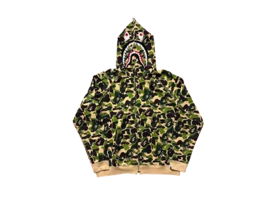 A BATHING APE Bape Fire Camo Full Zip Hoodie "Green"