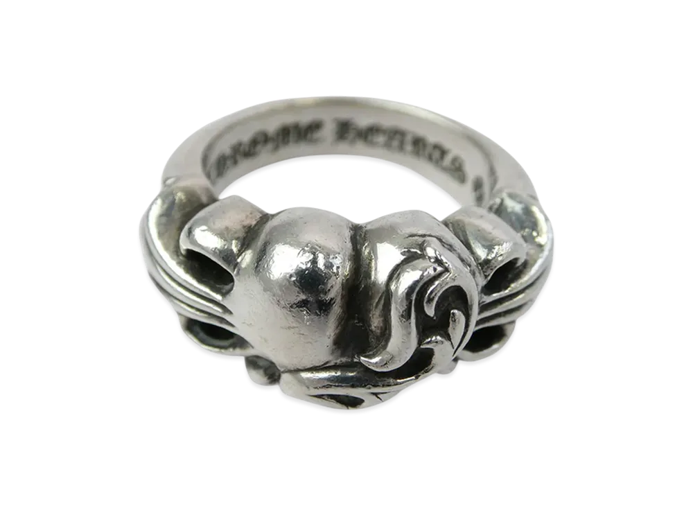 Chrome Hearts Floral Cross Heart Ring "Silver"