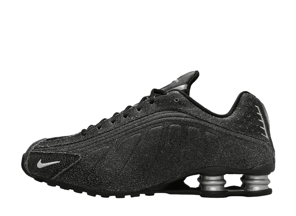 Nike Shox R4 Distressed Leather "Black/Metallic Silver"
