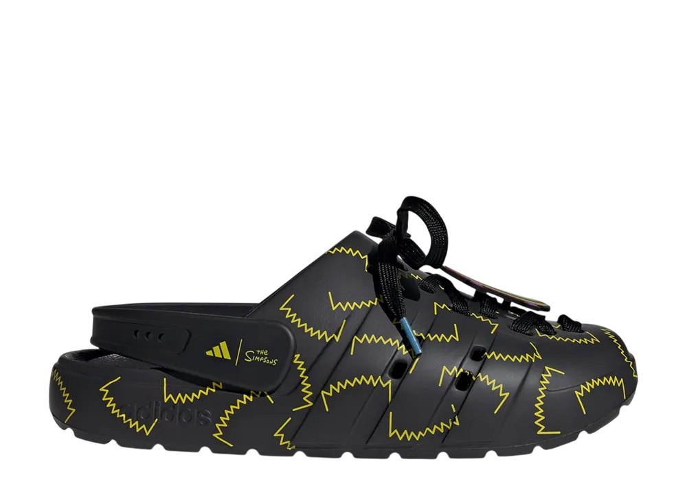 ザ・シンプソンズ × アディダス アディレッタ クロッグ "コアブラック/イエロー/コアブラック"