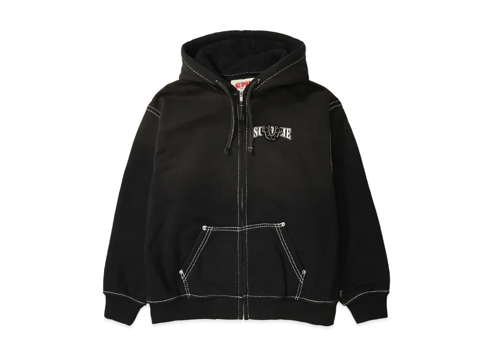 シュプリーム x トゥルーレリジョン ジップ アップ フード スウェットシャツ "ブラック"