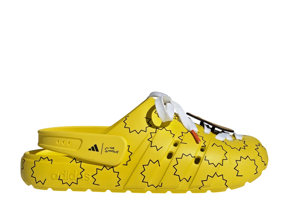 ザ・シンプソンズ × アディダス アディレッタ クロッグ "イエロー/コアブラック/イエロー"