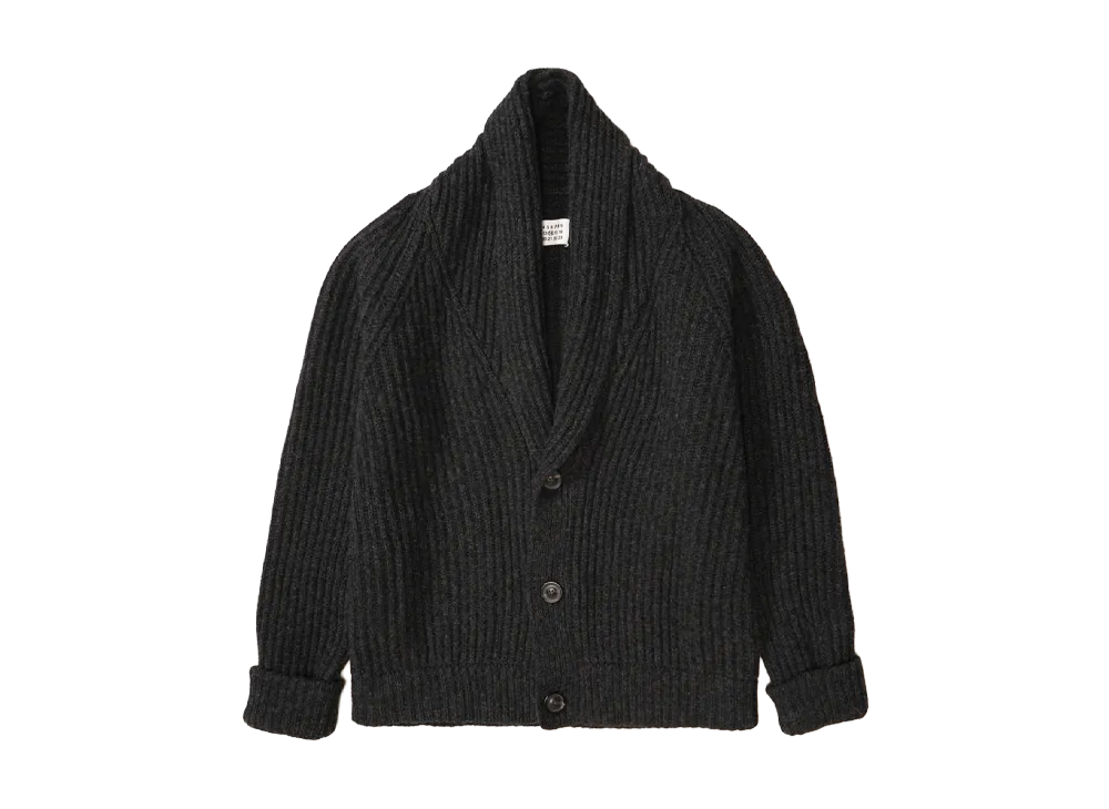 Maison Martin Margiela Line 14 Shawl Collar Wool Cardigan "Black"