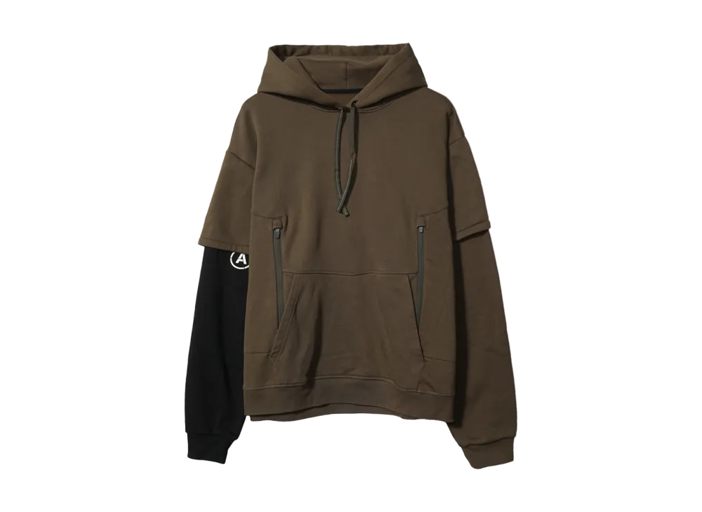 ACRONYM Organic Cotton Hooded Sweatshirt "Brown/Black"