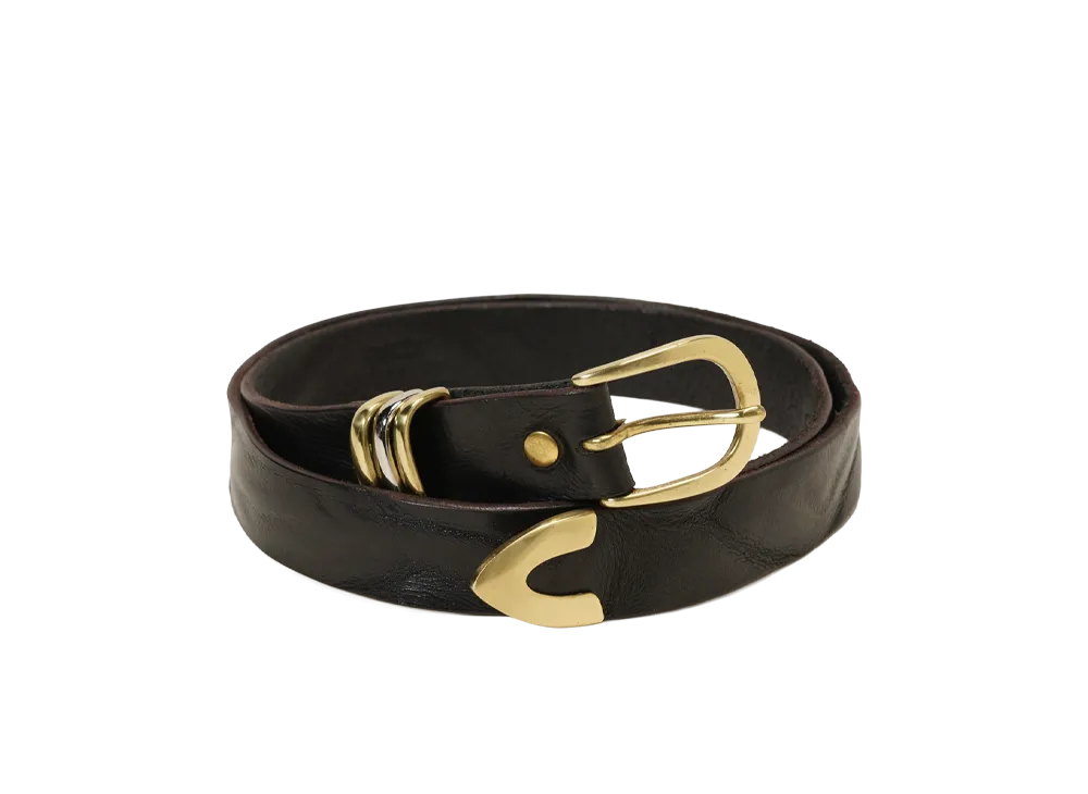 Master&Co Daytona Triple Loops Belt "Brown/Gold"