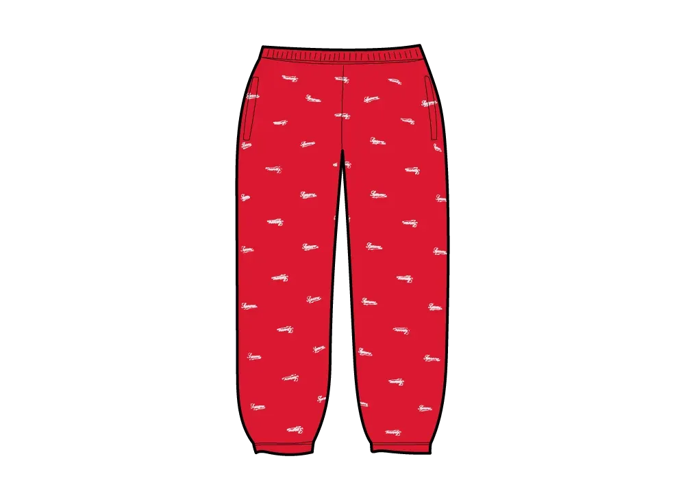 Supreme Repeat Script Sweatpant "Red"