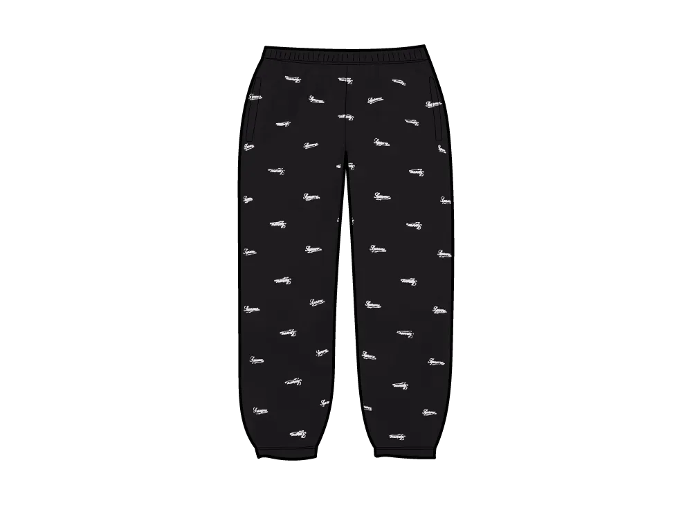 シュプリーム リピートスクリプト スウェットパンツ "ブラック"