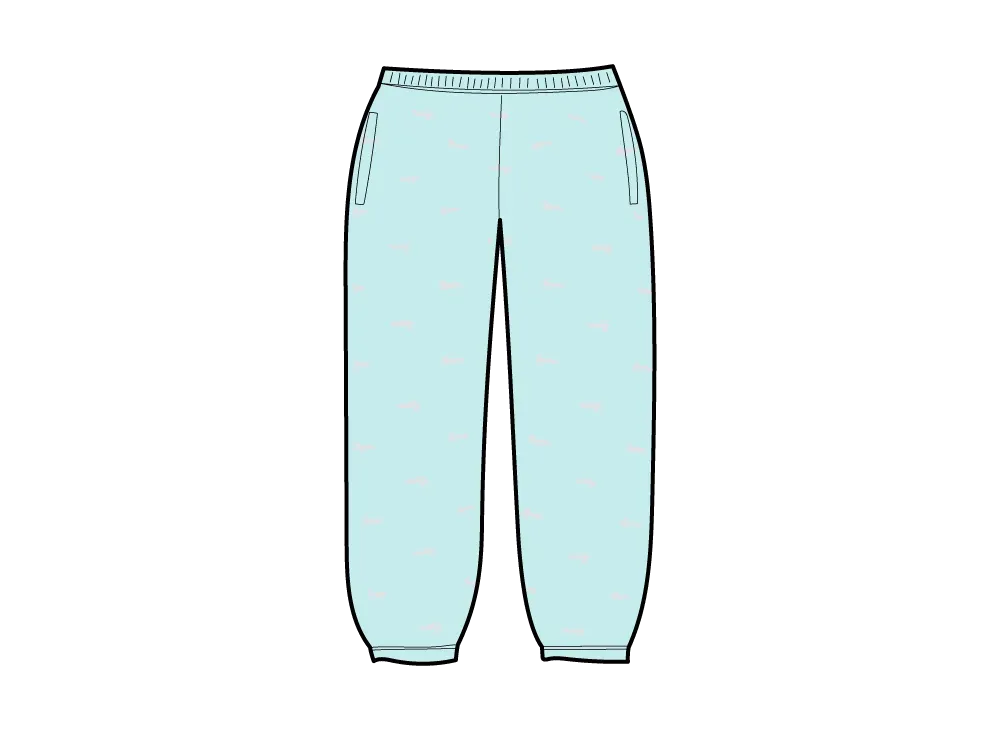 Supreme Repeat Script Sweatpant "Light Blue"