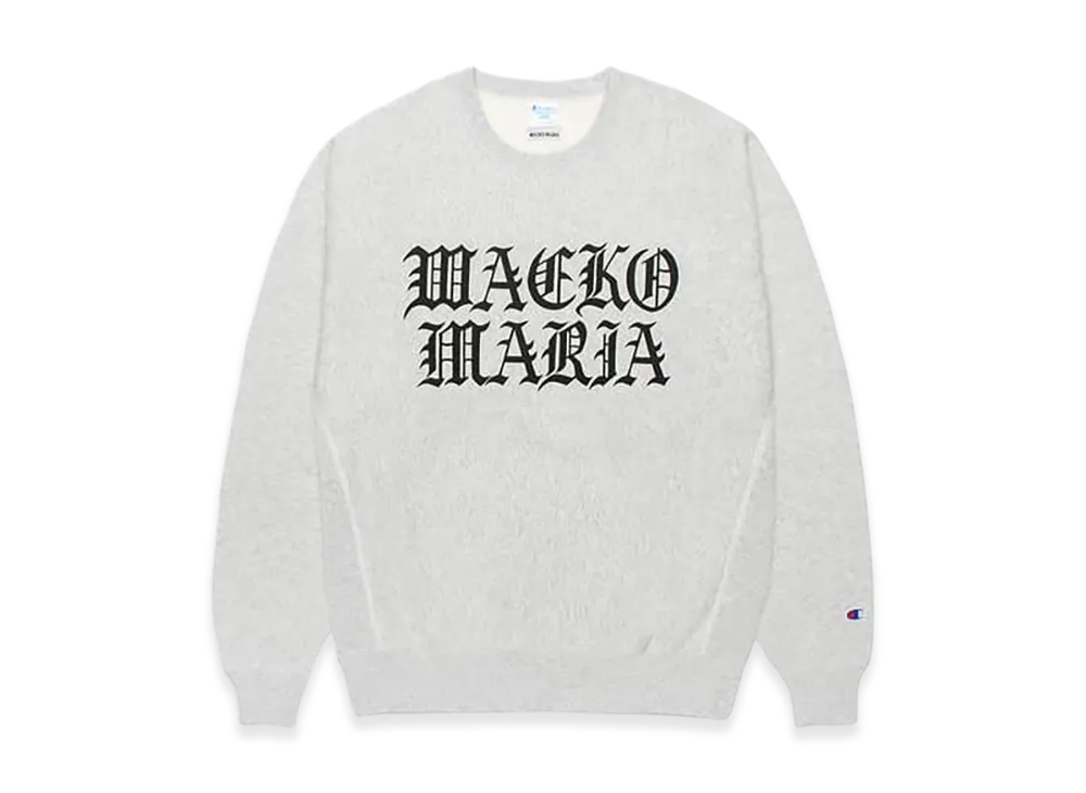 WACKO MARIA x Champion Reverse Weave Crew Neck Sweat Shirt "Silver Gray"