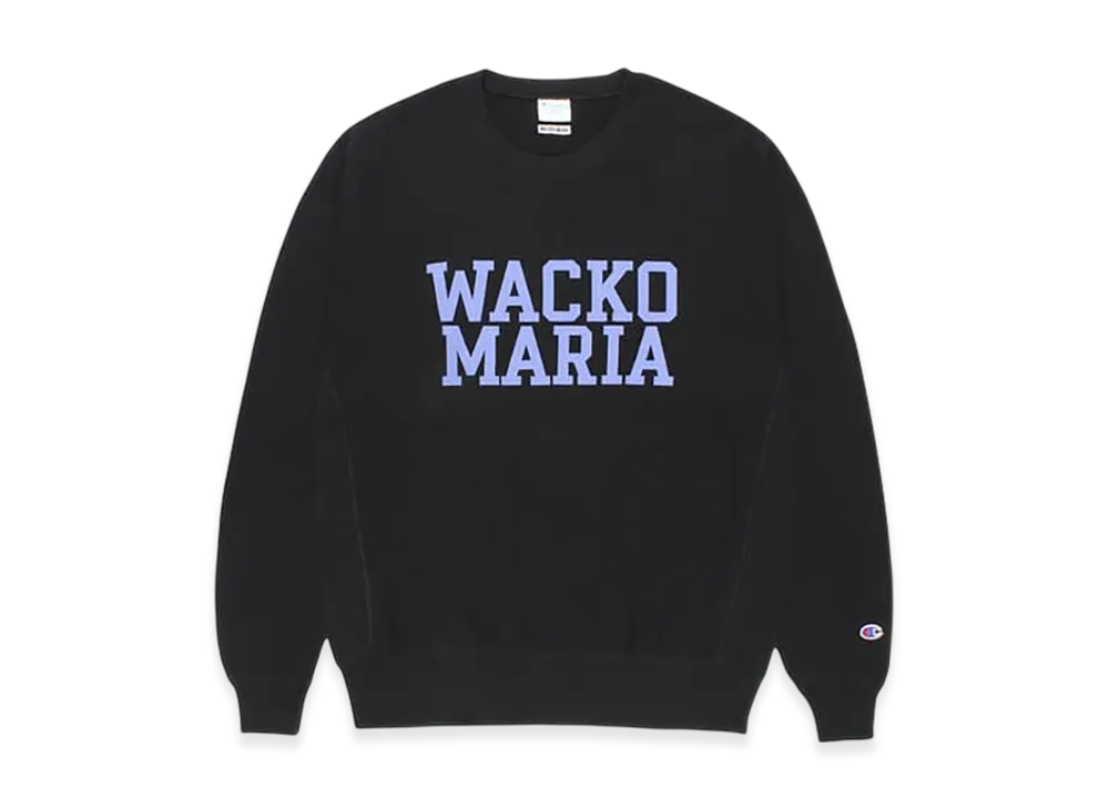 WACKO MARIA x Champion Reverse Weave Crew Neck Sweat Shirt "Black"