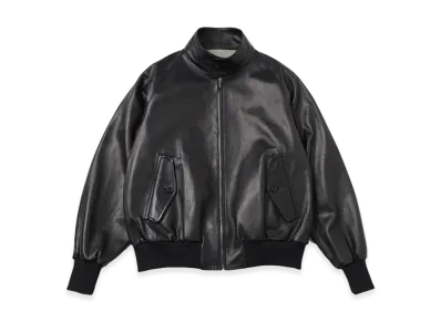 A.PRESSE Leather Harrington Jacket "Black"