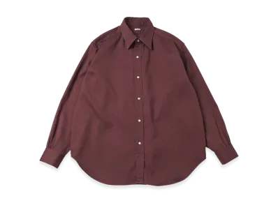 A.PRESSE Double Weave Twill Regular Collar Shirt "Burgundy"