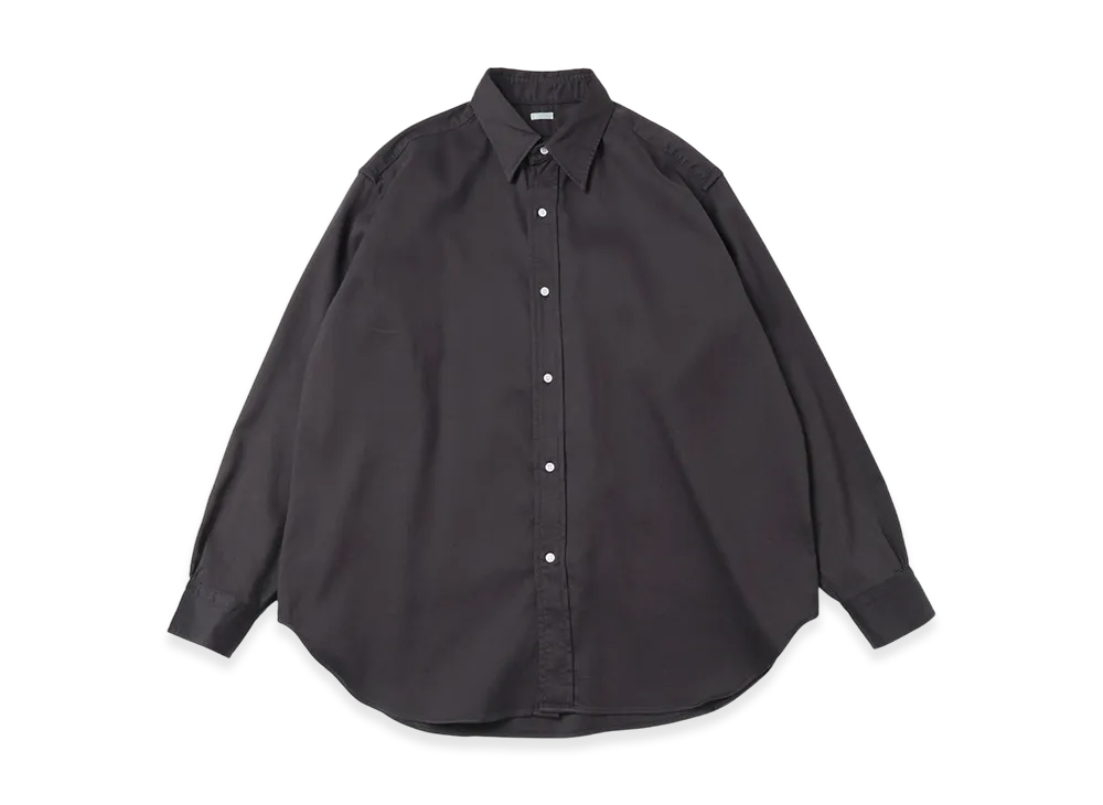A.PRESSE Double Weave Twill Regular Collar Shirt "Black"