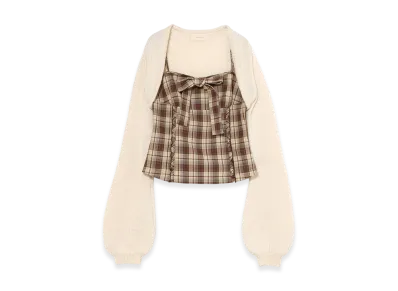 ANDMARY Tyla Ribbon Set Tops "Brown"