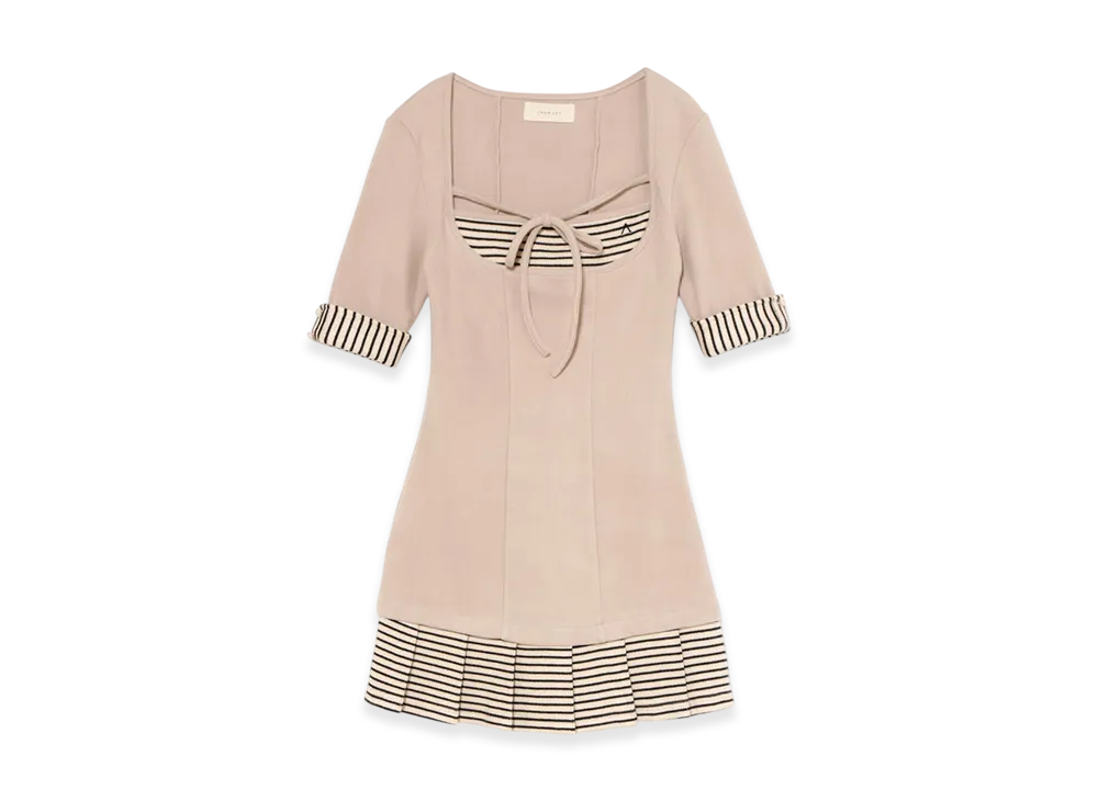 ANDMARY Aiden Pleats Mini Dress "Beige"