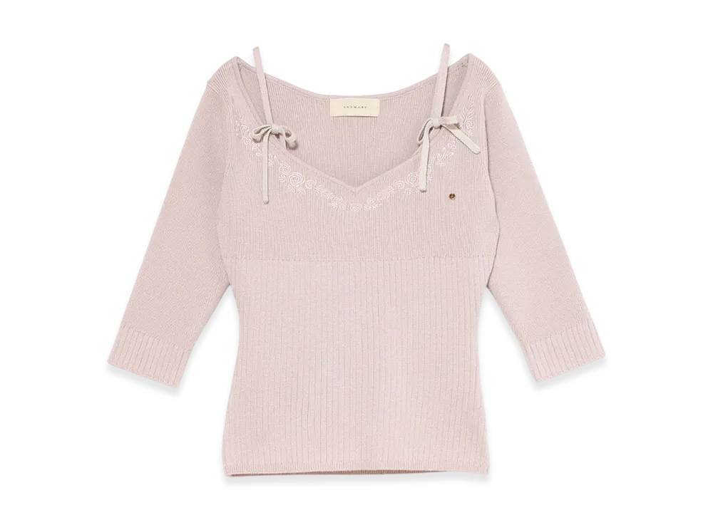 ANDMARY Bella Embroidery Set Tops "Pink"