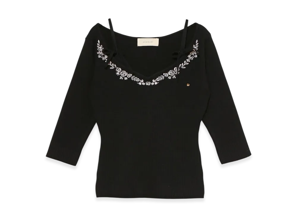 ANDMARY Bella Embroidery Set Tops "Black"