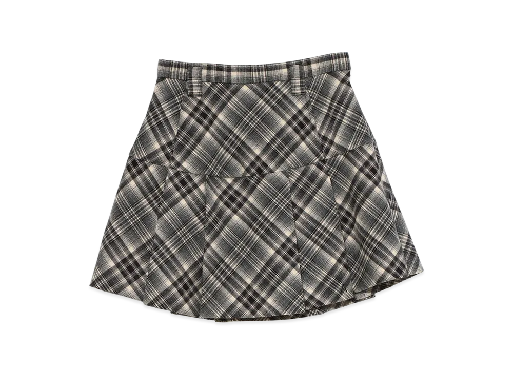 ANDMARY Coco Check Mini Pleats Skirt "Black"