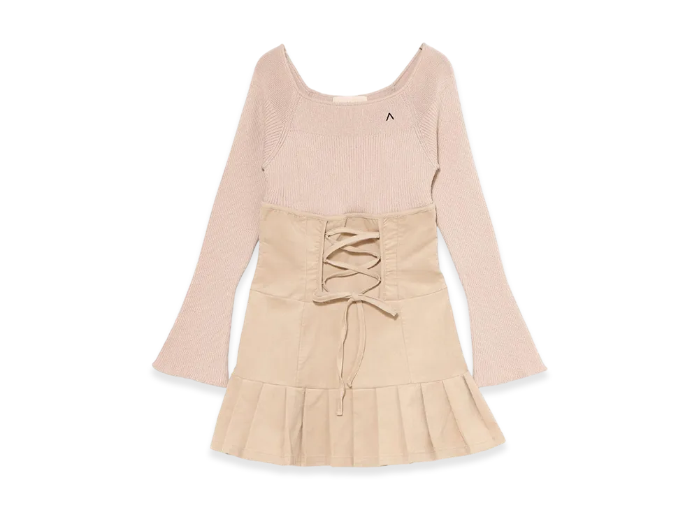 ANDMARY High Waist Velour Mini Dress "Beige"