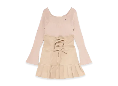 ANDMARY High Waist Velour Mini Dress "Beige"